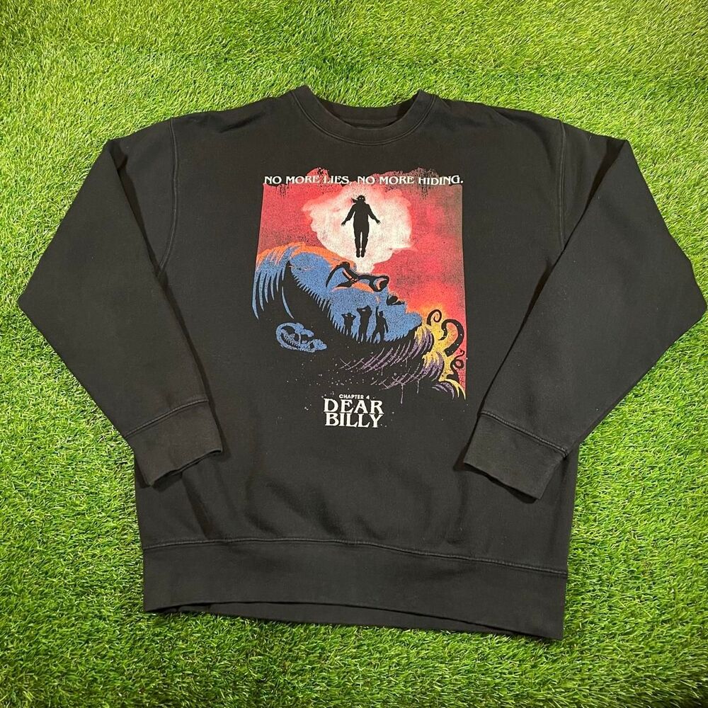 Stranger Things Season 4 Dear Billy black cotton blend crewneck sweatshirt (L)